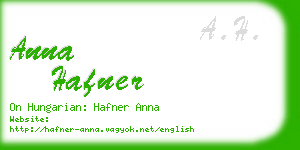 anna hafner business card
